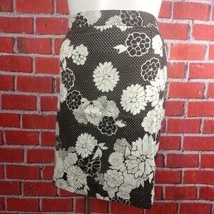 Van Heusen Black and White Floral Skirt